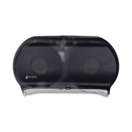 The Colman Group San Jamar, Twin 9in Jumbo Tissue Dispenser, 19 X 5 1/4 X 12, Transparent Black Pearl R4000TBK